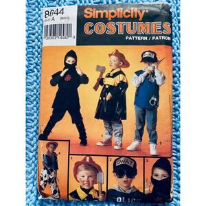 Simplicity sewing pattern  8644 costume kids firefighter ninja